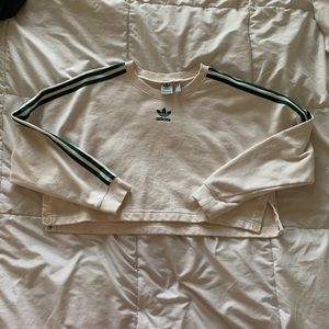Adidas white long sleeve crop top